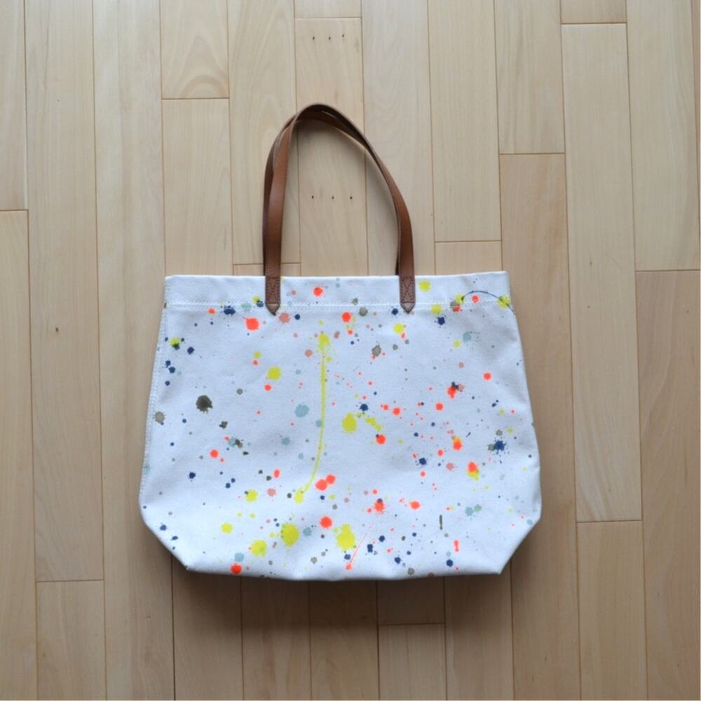 Madewell Transport Tote Splatter Canvas Edition Artist Splatter Paint